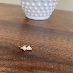 Pearl and diamond Chip Stud Earrings